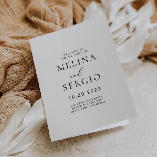 書道白黒折り結婚式 プログラム