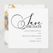 書道白黒結婚の写真 セーブザデート (正面/裏面)