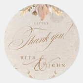 書道秋の結婚式カラフルスウィートサンキュー ラウンドシール (正面)