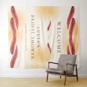 書道秋の葉のブライダルシャワーへようこそ タペストリー (インサイチュ(横))