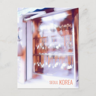 書道筆アンティーク店韓国旅行 ポストカード