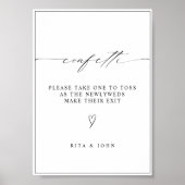 書道紙吹雪の結婚サイン ポスター (正面)