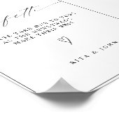 書道紙吹雪の結婚サイン ポスター (角)