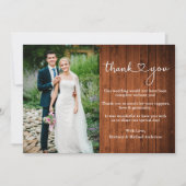 書道素朴ハート結婚の写真 サンキューカード (正面)