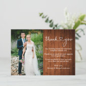 書道素朴ハート結婚の写真 サンキューカード (スタンド正面)