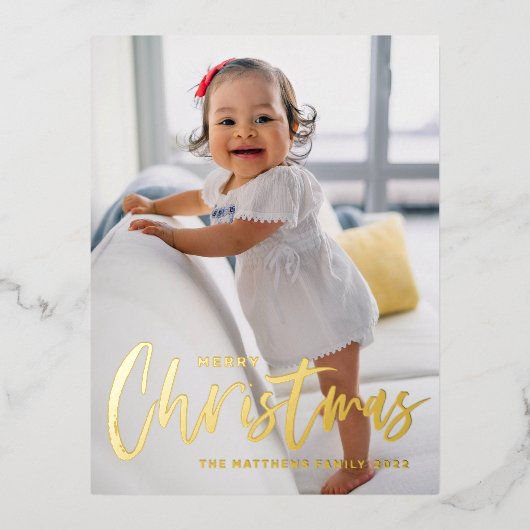 書道素朴モダン聖降誕祭の写真 箔シーズンポストカード (正面)