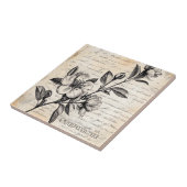 書道素朴付きフローラスケッチ – 古い(2) タイル (側面)