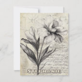 書道素朴付きフローラスケッチ – 古い(3) (正面)