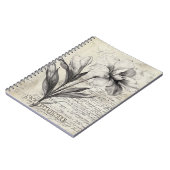 書道素朴付きフローラスケッチ – 古い(3) ノートブック (左側)