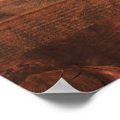 書道素朴木材&金ゴールド歓迎結婚の ポスター (角)