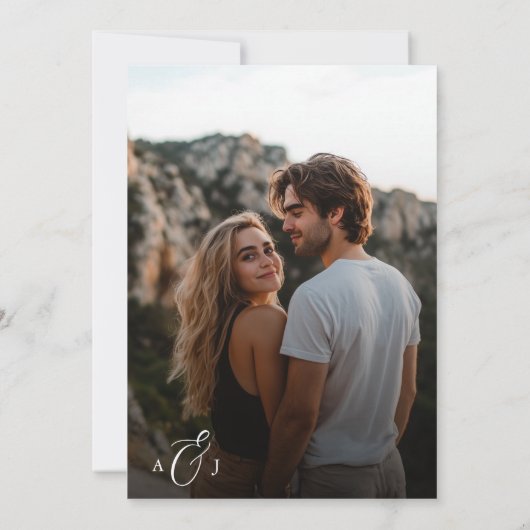 書道素朴白黒望峰結婚撮影 招待状 (裏面)