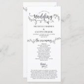 書道素朴結婚式 プログラムデザイン プログラム (正面/裏面)