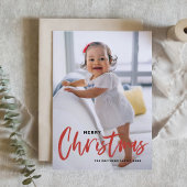 書道素朴赤モダンメリークリスマス シーズンカード