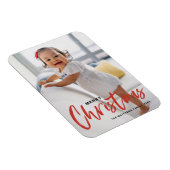 書道素朴赤モダンメリークリスマス マグネット (右側)