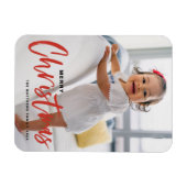 書道素朴赤モダンメリークリスマス マグネット (横)