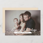 書道素朴&スノーフレークレースホリデーフォト シーズンカード (正面/裏面)