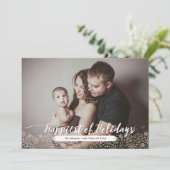 書道素朴&スノーフレークレースホリデーフォト シーズンカード (スタンド正面)