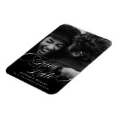 書道結婚のクラシックエレガント日付の保存 マグネット (左側)