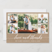 書道結婚のクラフト愛感謝してい5枚の写真 サンキューカード (正面)