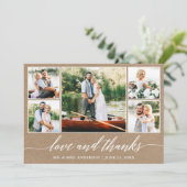 書道結婚のクラフト愛感謝してい5枚の写真 サンキューカード (スタンド正面)