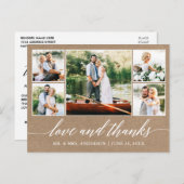 書道結婚のクラフト5写真の感謝してい愛 ポストカード (正面/裏面)