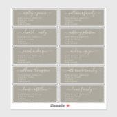 書道結婚のゲスト住所 シールUKレイアウト シール (シート)