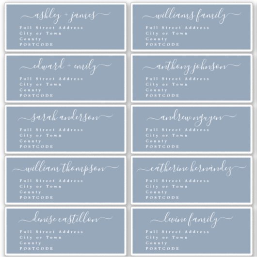 書道結婚のゲスト住所 シールUKレイアウト シール (正面)