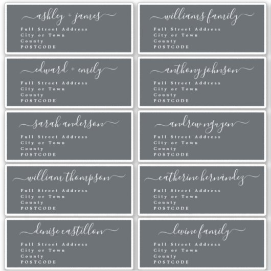 書道結婚のゲスト住所 シールUKレイアウト シール (正面)