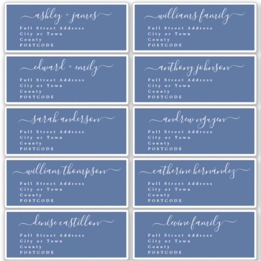 書道結婚のゲスト住所 シールUKレイアウト シール (正面)