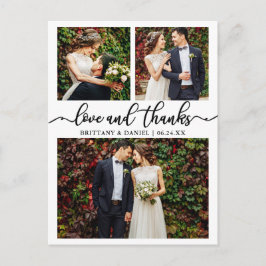 書道結婚のコラージュ3写真ありがとう ポストカード