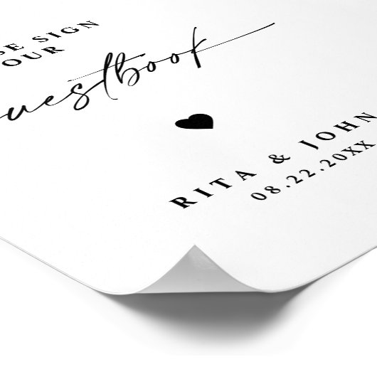 書道結婚のサインを下さい ポスター (角)