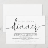 書道結婚のリハーサモダンル 招待状 (正面/裏面)