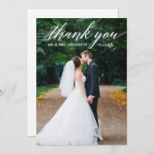 書道結婚の写真エレガント サンキューカード (正面/裏面)
