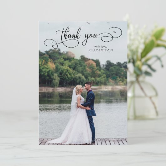 書道結婚の写真サンキューカード サンキューカード (スタンド正面)