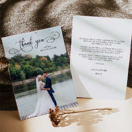 書道結婚の写真サンキューカード サンキューカード