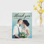 書道結婚の写真ノートありがとう カード (黄色い花)