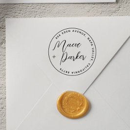 書道結婚の名前とラウンド差出人住所 セルフインキングスタンプ