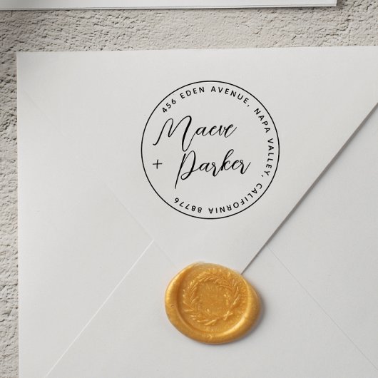 書道結婚の名前とラウンド差出人住所 セルフインキングスタンプ