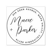 書道結婚の名前とラウンド差出人住所 セルフインキングスタンプ (デザイン)