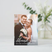 書道結婚の新郎写真ありがとう ポストカード (スタンド正面)