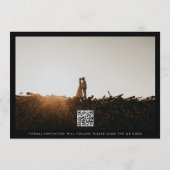 書道結婚の白黒QRコード写真 セーブザデート (裏面)