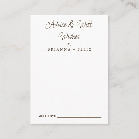 書道結婚の願い事とアドバイスカード アドバイスカード (正面)