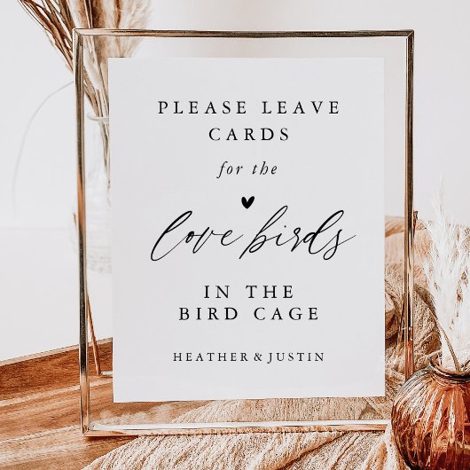 書道結婚の鳥かご婚礼カード ポスター