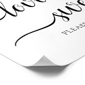 書道結婚の「愛は甘い」サイン ポスター (角)