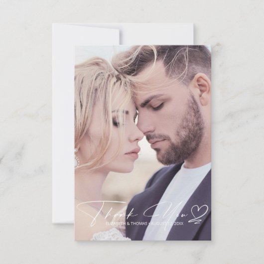 書道結婚のThank You Mauve ID771 サンキューカード (正面)