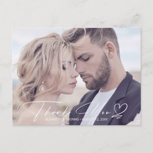 書道結婚のThank You Mauve ID771 案内ポストカード (正面)