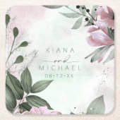 書道結婚フローラのMauve ID771 スクエアペーパーコースター (正面)