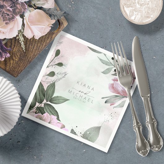 書道結婚フローラのMauve ID771 スタンダードカクテルナプキン