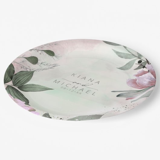 書道結婚フローラのMauve ID771 ペーパープレート (アングル)