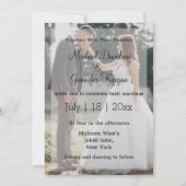 書道結婚式モダンの写真の招待状 ノートカード (正面)